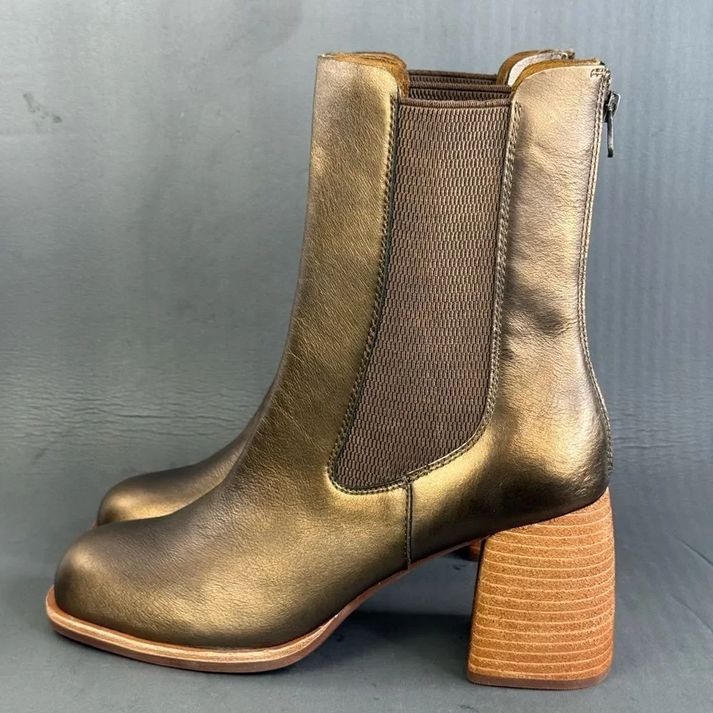 Kork-Ease Arline Chelsea boot metallic bronze leather women’s size 10